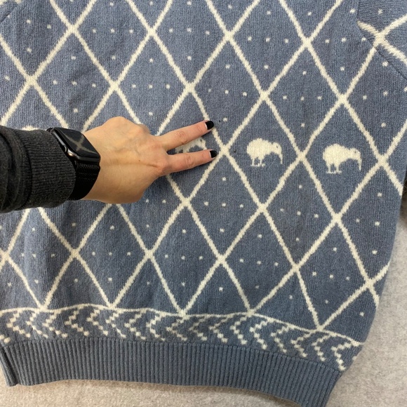 Vintage Small Colonial Concepts New Zealand Cardigan Kiwi Blue Lambsool Angora - Picture 8 of 9